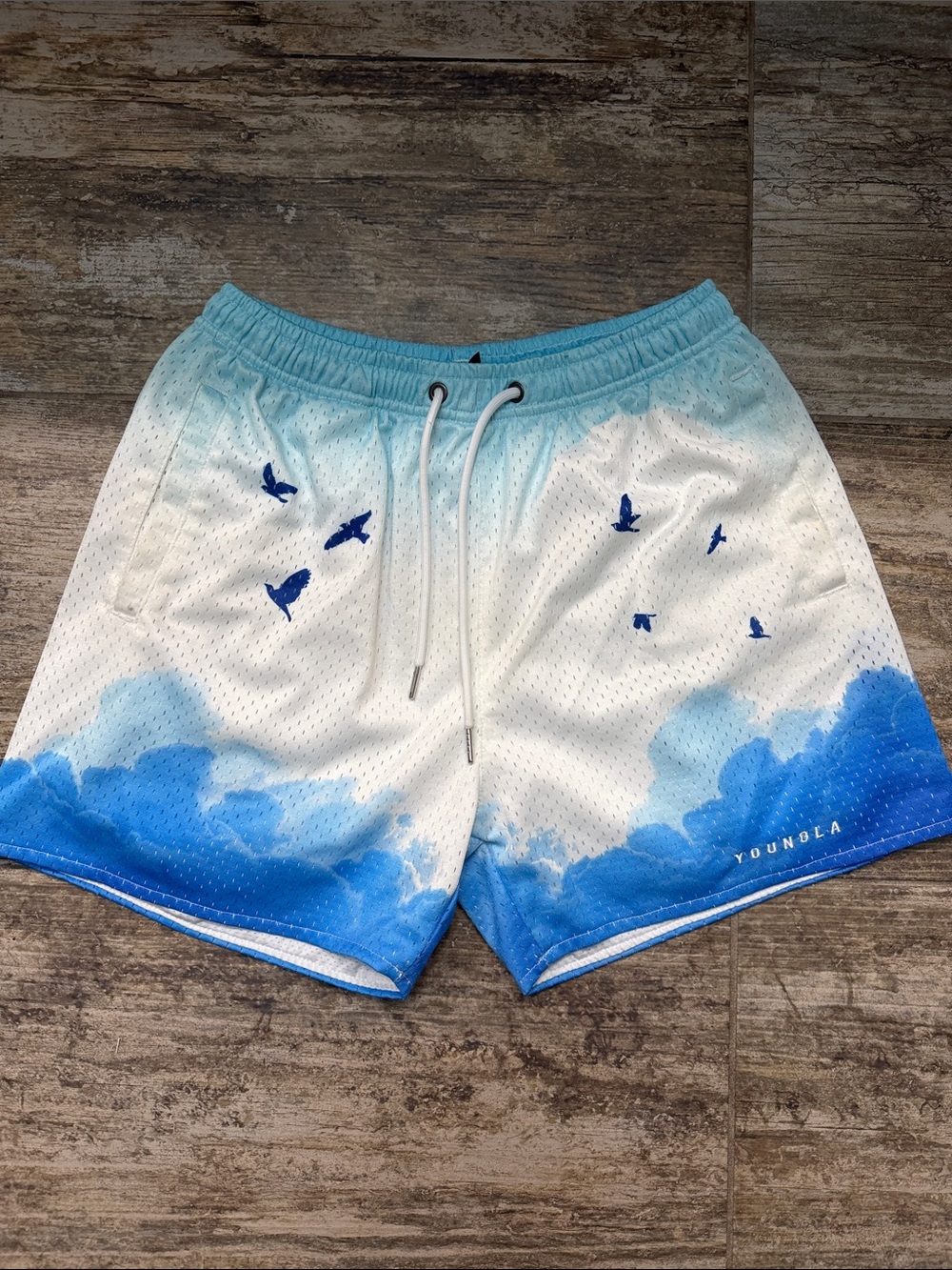 YoungLA Blue & White Men’s Shorts
